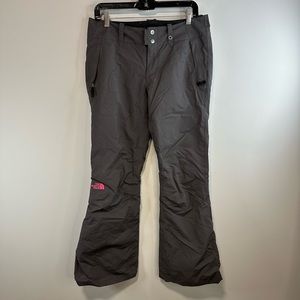 NORTH FACE Snow Pants Grey w/ Pink Embroidery - M